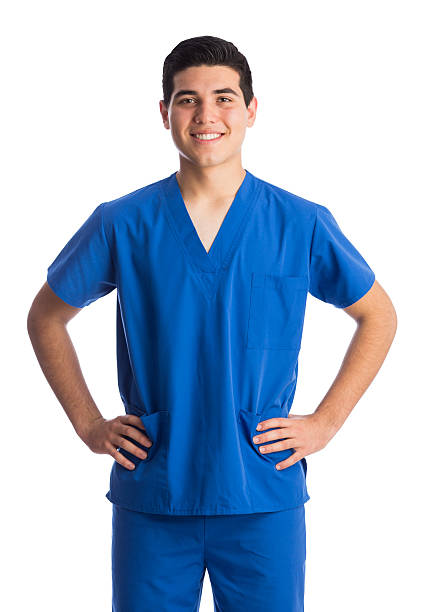 istock Male health care worker with hands on hips 585594270