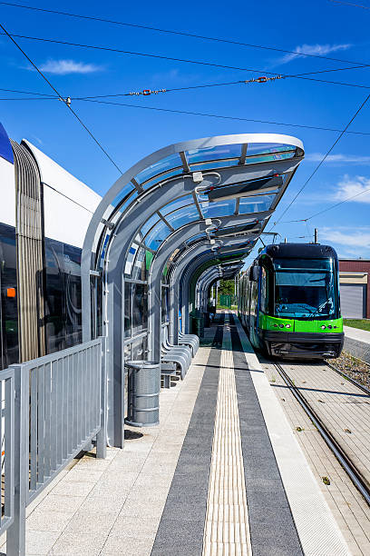 istock Modern Tram on the platform, Szczecin, Poland 585597196