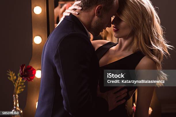 Sexy Woman Seducing A Man Stock Photo - Download Image Now - Sensuality, Flirting, Women