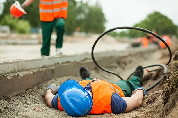 Young building worker injured at construction site