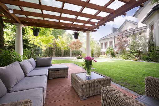 Picture of verandah with modern garden furniture