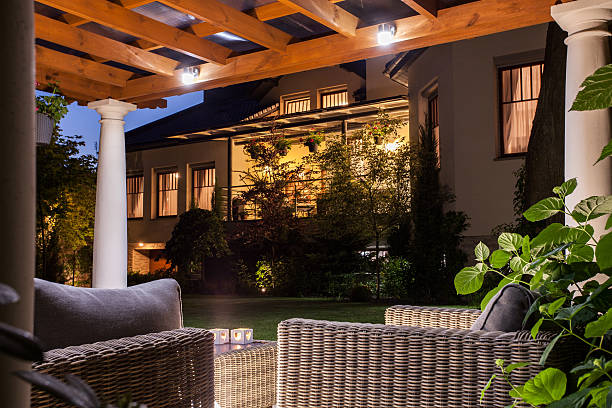 istock Beautiful residence with garden 585601722