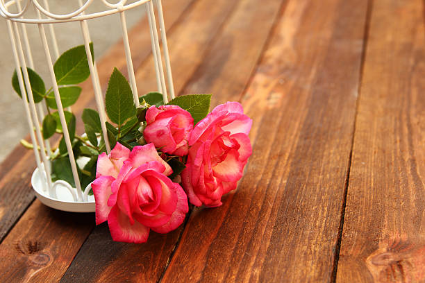 .decorative cage with flowers for wedding ceremony