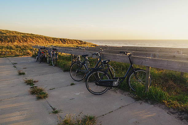 istock Parking for bicycles at the sea. 585602848