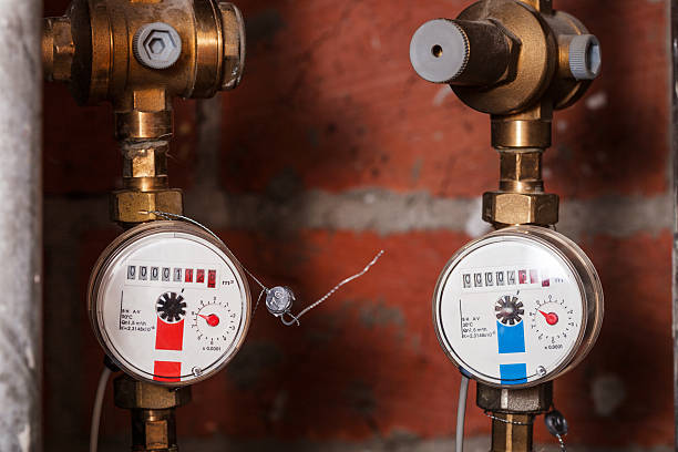 istock pair new residential water meters 585605222