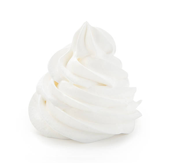 istock Whipped cream isolated on a white background with clipping path 585605512