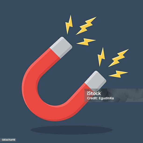 Red Horseshoe Magnet Stock Illustration - Download Image Now - Magnet, Vector, Magnetic Field