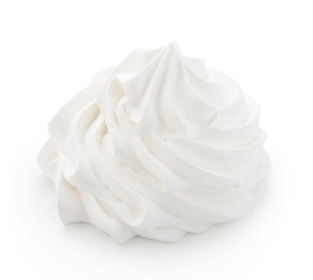 istock Whipped cream isolated on a white background with clipping path 585606084