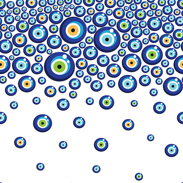 ilustrações de stock, clip art, desenhos animados e ícones de evil eye vector pattern. - evil eye beads