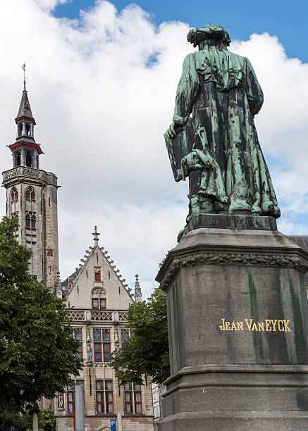istock Jan Van Eyck statue in Bruges, Belgium 585607816