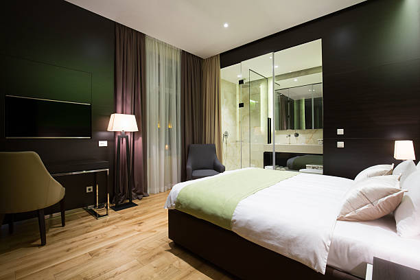 istock Modern luxury hotel suite interior 585608324