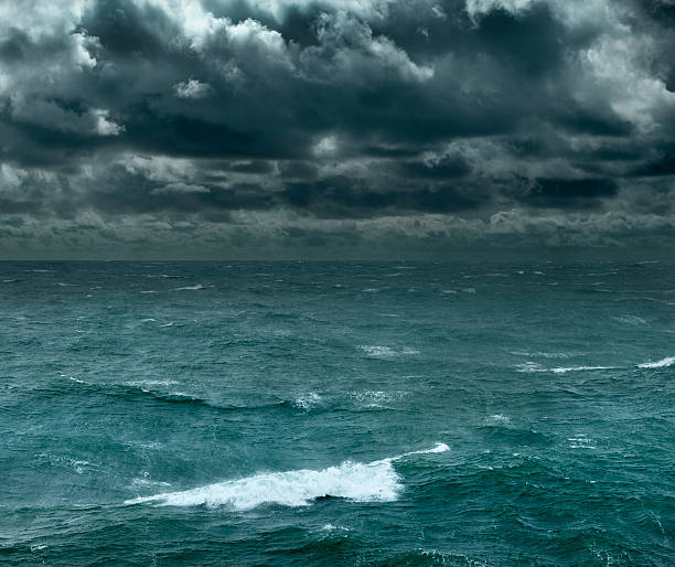istock Torrential storm over ocean 585609074
