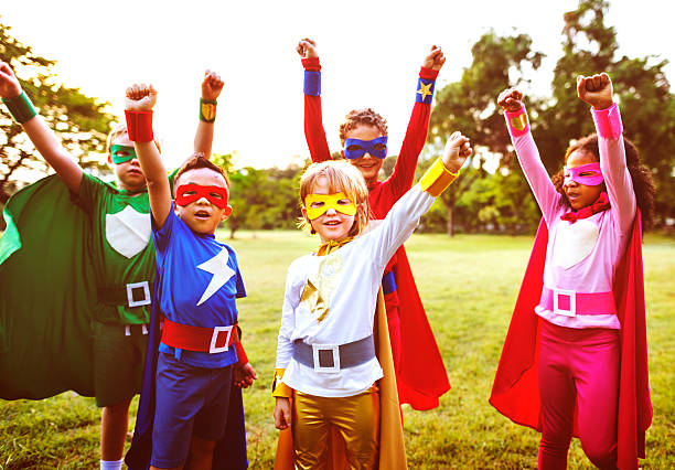 istock Superheroes Kids Friends Playing Togetherness Concept 585615892