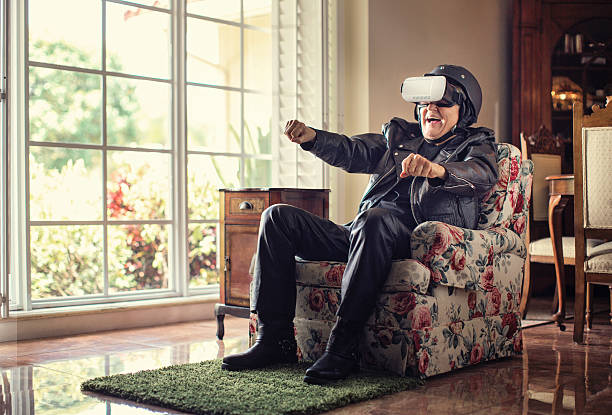 This Is Better Than The Real Thing Stock Photo - Download Image Now -  Virtual Reality Simulator, Virtual Reality, Senior Adult - iStock