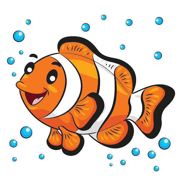 ilustrações, clipart, desenhos animados e ícones de desenho animado de peixe palhaço - tropical fish clown fish isolated animal