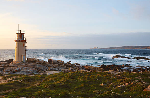 Lighthouse of Muxía, Costa da Morte in Galicia, Spain stock photo