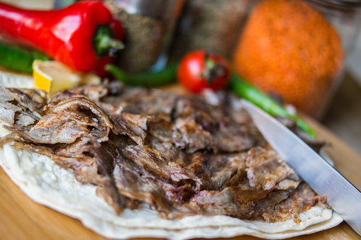 Turkish Traditional Doner Portion at the Restaurant.