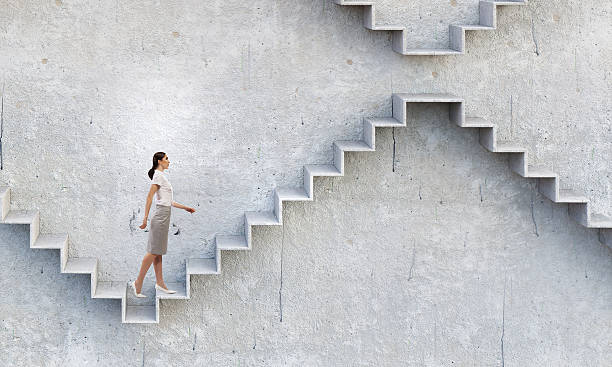 istock Up the career ladder . Mixed media 585622412