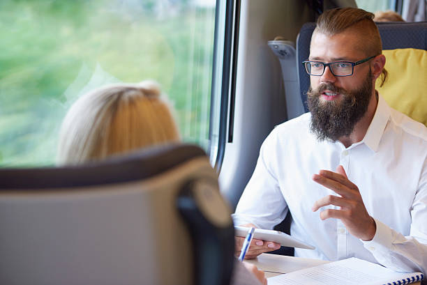 Business conference in the train