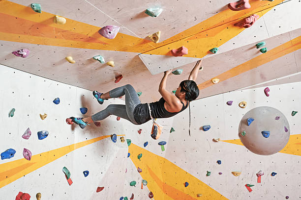istock Climbing in gym 585623060