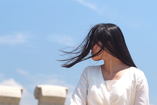 Beautiful hair of a Japanese woman