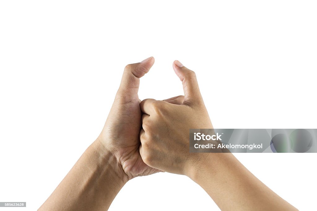 Arm wrestling between man and woman on white background Arm wrestling between man and woman hand Rough Housing Stock Photo