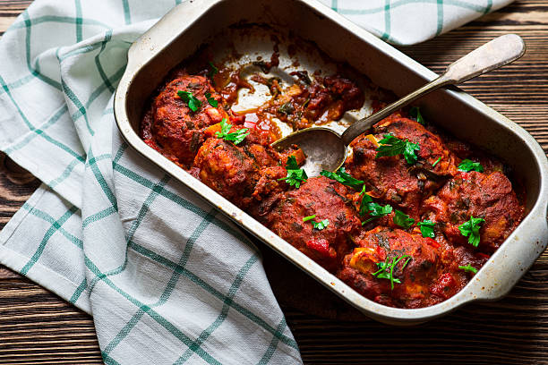 istock Meatballs in a spicy tomato sauce 585624084