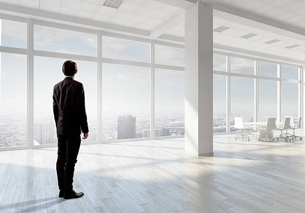 istock Businessman in office  . Mixed media 585625000