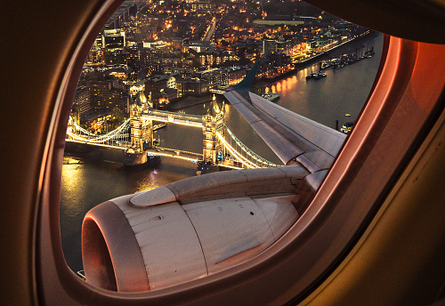 London bridge aerial view from the porthole