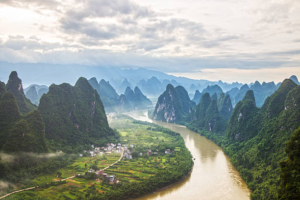 China Guilin Messire mountain scenery China Guilin Messire mountain scenery li river stock pictures, royalty-free photos & images