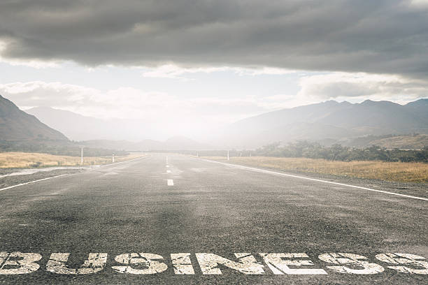 istock Concept of start straight for business . Mixed media 585626814