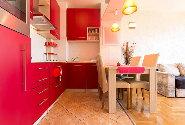 istock Interior of a kitchen with dining room 585627286