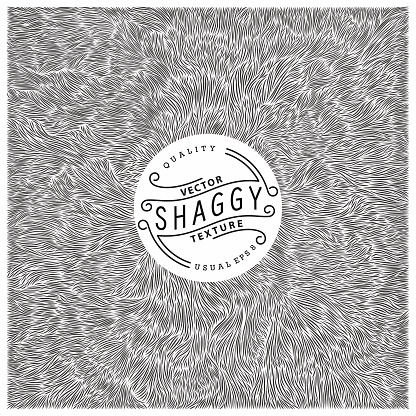 Shaggy texture. Simple and quality monochrome pattern. Unique vector illustration.  Ready for print, web and other design