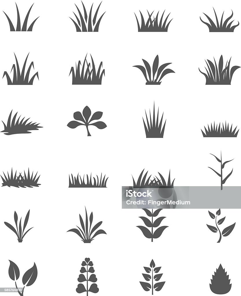 Tanda Rumput Icon Kumpulan Ikon Rumput Ilustrasi Stok - Unduh Gambar Sekarang - Rumput ...