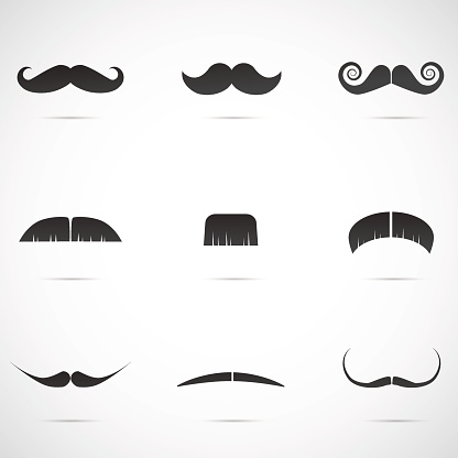 Vector illustration: mustaches in different shapes.