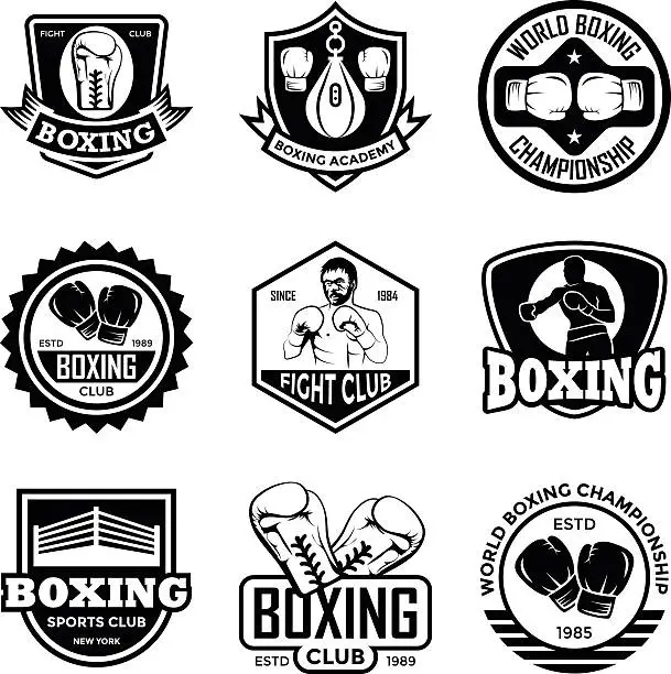 Vector illustration of Boxing Badges