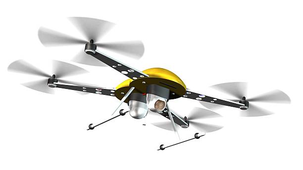 istock drone quadrocopter with camera in flight isolated on white 585768772