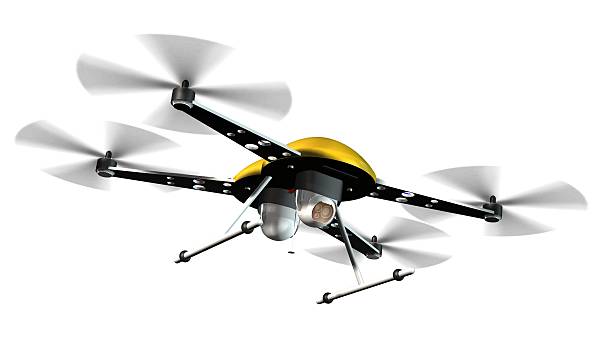 istock drone quadrocopter with camera in flight isolated on white 585768808