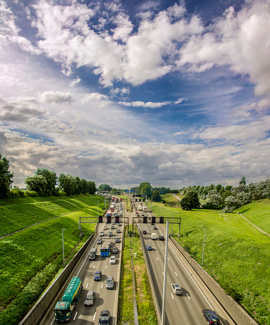 Highway in Holland. Nice view of the high-speed road.