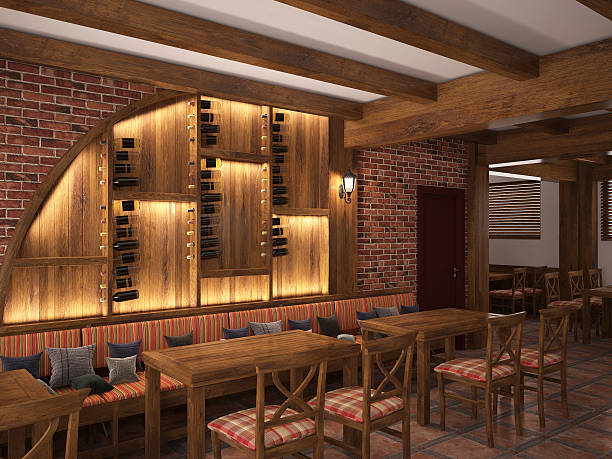 istock 3D interior design of the  restaurant 585769346