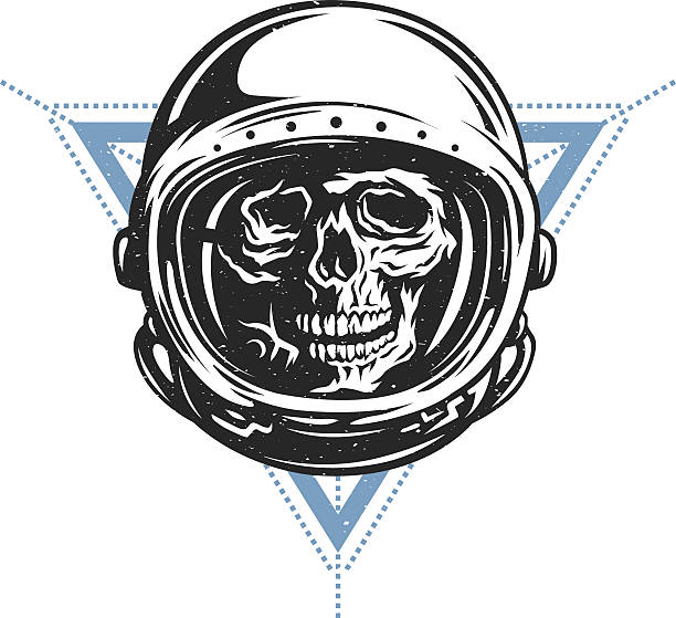Lost in space. Dead astronaut in spacesuit and geometric element. Lost in space. Dead astronaut in spacesuit and geometric element lost in space stock illustrations