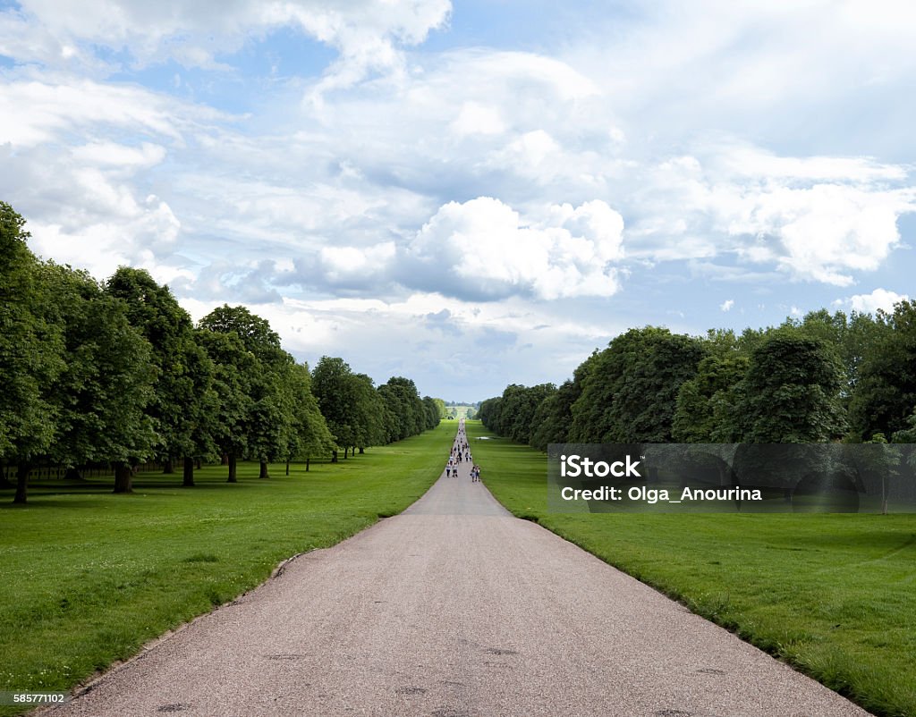 The Long Walk at Windsor, UK The beginning of Long Walk in Windsor, Berkshire, which is straight path that links Windsor Castle with Snow Hill in Windsor Great Park Windsor - England Stock Photo