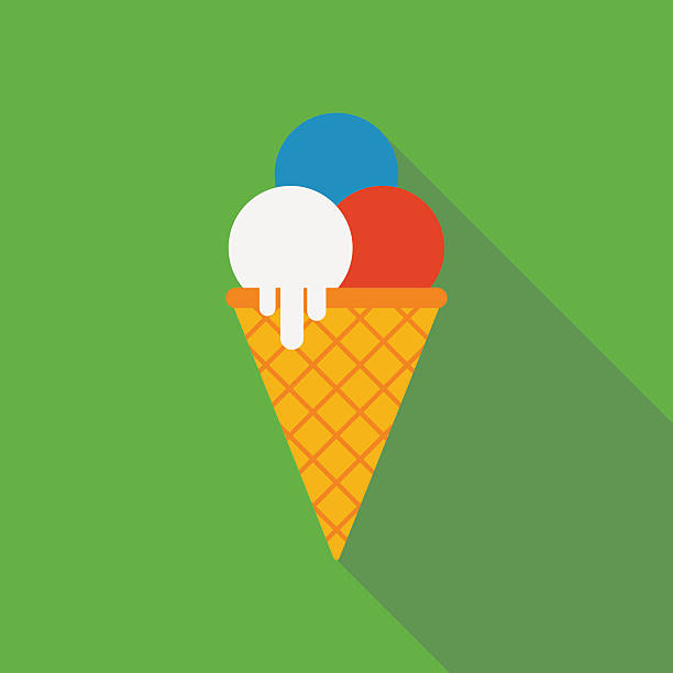 ice cream icon with long shadow. flat style vector illustration ice cream icon with long shadow. flat style vector illustration biscuit quick bread stock illustrations