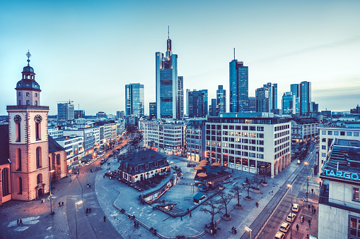 Frankfurt skyline with Hauptwache and the Financial District
