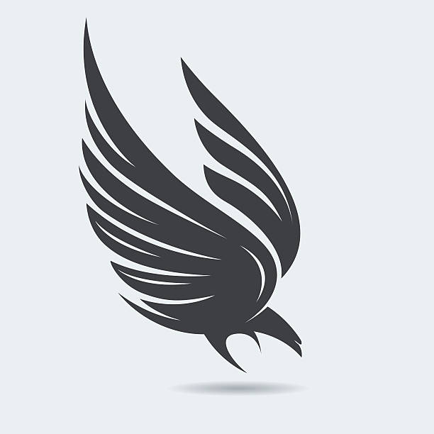 Flying bird silhouette vector art illustration