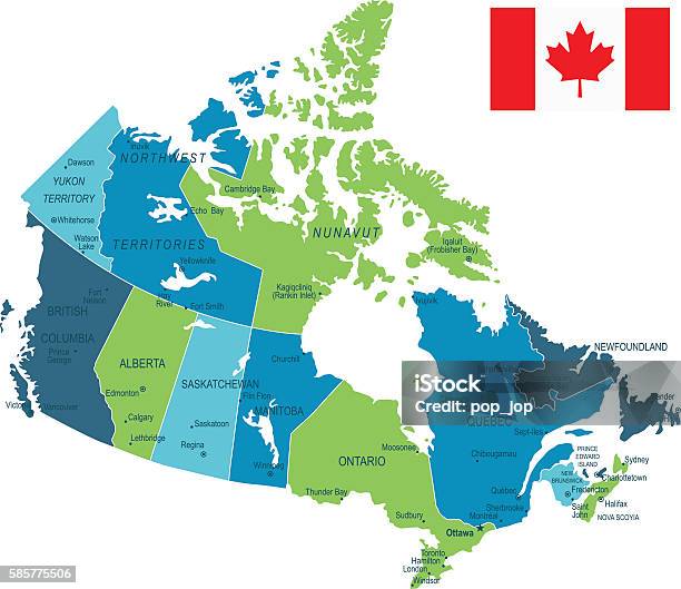 Canada Map Stock Illustration - Download Image Now - Map, Quebec, Vector