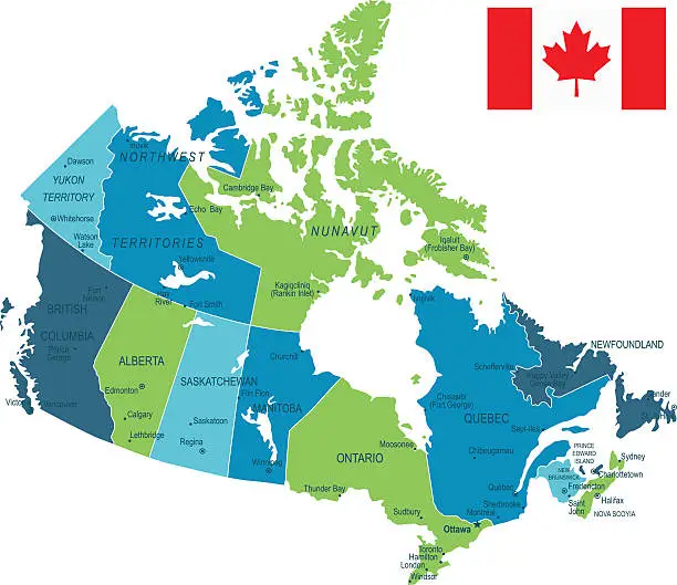 Vector illustration of Canada Map