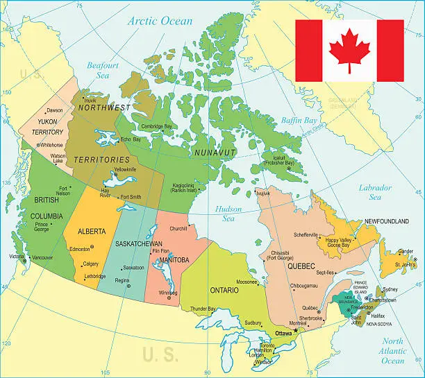 Vector illustration of Canada Map - illustration