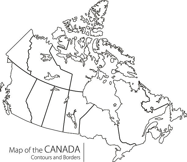 ilustraciones, imágenes clip art, dibujos animados e iconos de stock de mapa de contorno de canadá - manitoba map canada outline