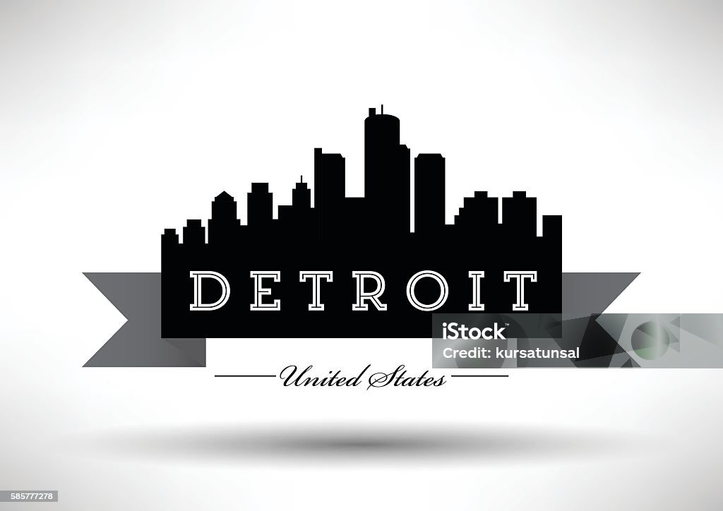 Detroit Image Ico Vector Detroit Skyline Design Stock Illustration - Download Image Now ...